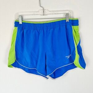Brooks Running Shorts Womens L Blue Green Brief‎ Lined Athletic Workout Running